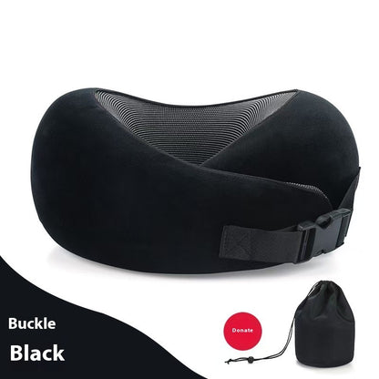 Soft Memory Foam Travel Neck Pillow U Shape Adjustable Support Comfortably Sleeping On Plane Car Office Noon Break